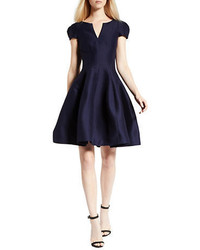 Halston Heritage Solid Fit And Flare Dress