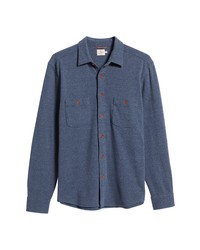 Faherty Alpine Heather Organic Cotton Blend Flannel Button Up Shirt