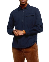 Topman Slim Fit Flannel Popover Shirt