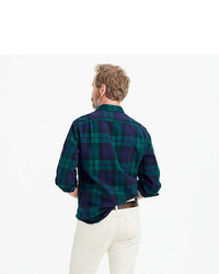 J.Crew Tall Midweight Flannel Shirt In Black Watch
