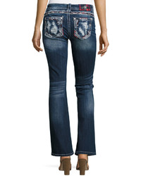 Miss Me Boot Cut Embellished Pocket Jeans Dark 417
