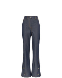 Wright Le Chapelain Button Detail Flared Jeans