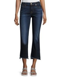 7 For All Mankind Cropped Boot Jeans W Step Hem Indigo