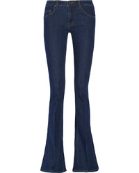 Victoria Beckham Denim Mid Rise Flared Jeans Dark Denim