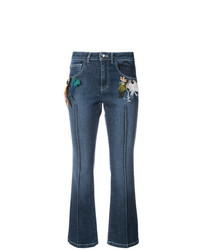Sonia Rykiel Feather Detail Bootcut Jeans