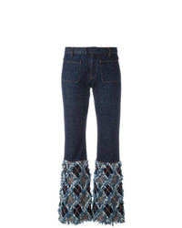 Jean Paul Gaultier Vintage Frayed Bottom Flare Jeans
