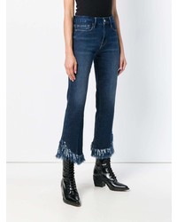 Frame Denim Frayed Hem Cropped Jeans