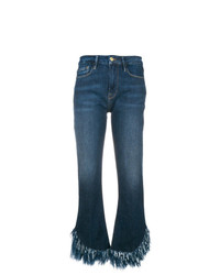 Frame Denim Frayed Hem Cropped Jeans