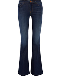 J Brand Maria High Rise Flared Jeans Mid Denim