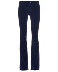 MiH Jeans Mih Jeans Marrakesh Mid Rise Kick Flare Velvet Trousers