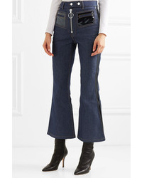 Ellery Pedestrian Cropped Pvc Trimmed Flared Jeans