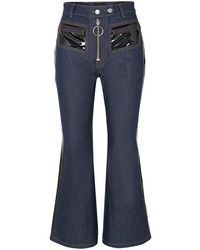 Ellery Pedestrian Cropped Pvc Trimmed Flared Jeans