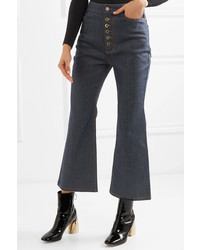 Ellery Pyramid Cropped High Rise Flared Jeans