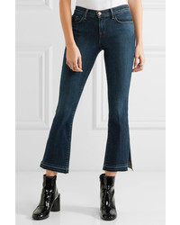 J Brand Selena Cropped Mid Rise Bootcut Jeans Dark Denim