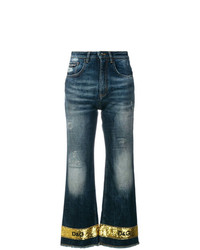 Dolce & Gabbana Sequin Trimmed Cropped Flare Jeans