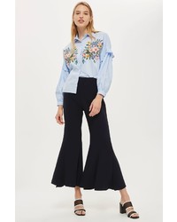 Topshop Clean Panel Cropped Flare Trousers
