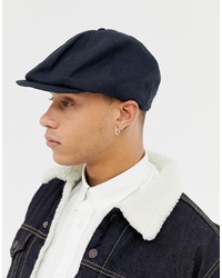 ASOS DESIGN Baker Boy Hat In Navy Texture