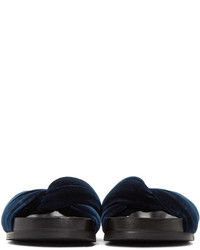 Chloé Blue Velvet Nolan Slide Sandals