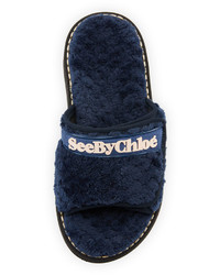 See by Chloe Flat Terry Cloth Sandal Slide