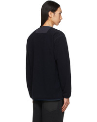 Comme des Garcons Homme Navy Sherpa Fleece Cardigan