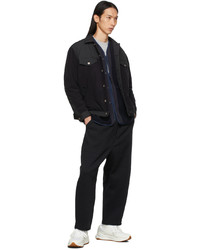 Comme des Garcons Homme Navy Sherpa Fleece Cardigan