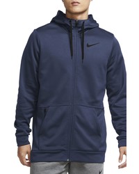 Nike Therma Full Zip Hooded Jacket In Obsidnblack At Nordstrom