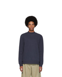 Sunspel Navy Cotton And Cashmere Fleece Sweatshirt