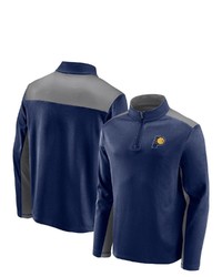 FANATICS Branded Navygray Indiana Pacers Primary Logo Fleece Quarter Zip Jacket At Nordstrom