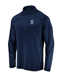 FANATICS Branded Seattle Kraken Primary Logo Quarter Zip Pullover Fleece Jacket