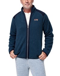 Faherty Mountain Fleece Zip Jacket In Mineral Blue At Nordstrom
