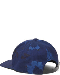 Blue Blue Japan Indigo Dyed Floral Print Cotton Canvas Baseball Cap