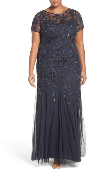 Adrianna Papell Floral Beaded Godet Gown, $379 | Nordstrom | Lookastic