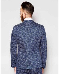 Noose Monkey Noose Monkey Printed All Over Ditsy Floral Suit Jacket In Skinny Fit