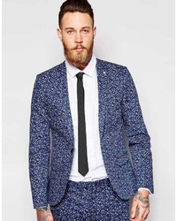 Noose Monkey Noose Monkey Printed All Over Ditsy Floral Suit Jacket In Skinny Fit