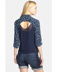 Vince Camuto Two By Floral Print Tie Front Shirt