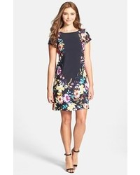 Navy Floral Casual Dress