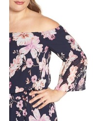 Eliza J Plus Size Bell Sleeve Floral Maxi Dress