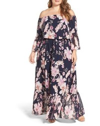 Eliza J Plus Size Bell Sleeve Floral Maxi Dress