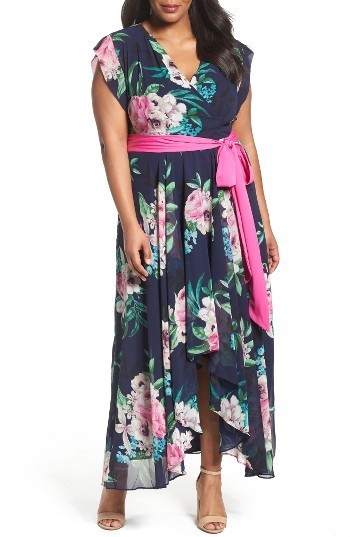 Eliza J Plus Size Sash Tie Floral Maxi Dress 168 Nordstrom Lookastic