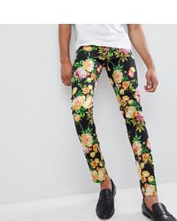 ASOS DESIGN Tall Super Skinny Trousers In Navy Floral Print