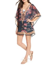 Navy Floral Cover-up