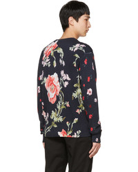 McQ Alexander Ueen Navy Thrift Store Florals Sweater