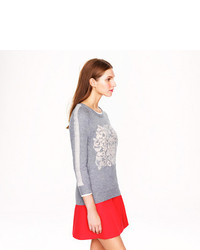 J.Crew Embossed Floral Sweater