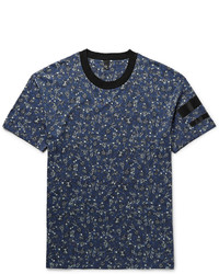 McQ Alexander Ueen Floral Print Cotton Jersey T Shirt