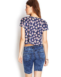Forever 21 Boxy Floral Linen Tee