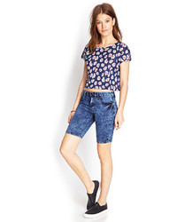 Forever 21 Boxy Floral Linen Tee