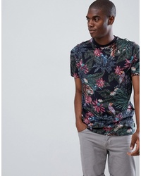 Ted Baker Crew Neck T Shirt In Tiger Print