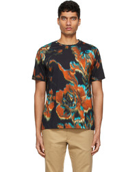 Paul Smith Navy Disrupted Rose T Shirt