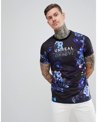 ASOS DESIGN T Shirt With All Over Floral Print And Front Text Print