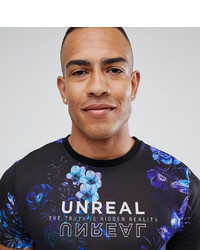 ASOS DESIGN Tall T Shirt With All Over Floral Print And Text Print